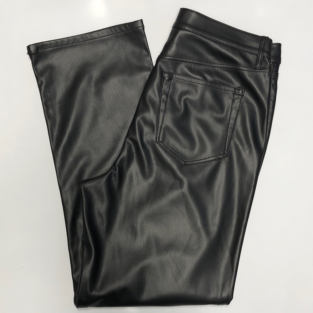 Loft straight high rise faux leather pants size 29/8